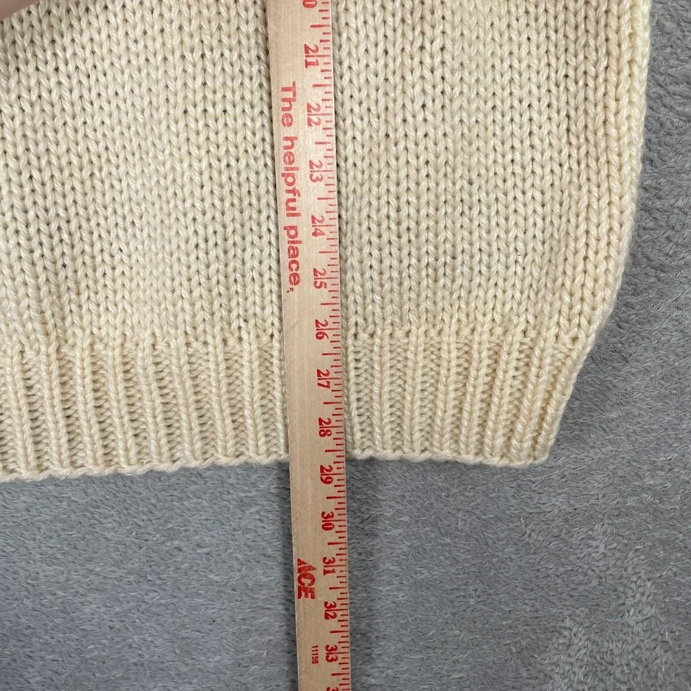 INC Fair Isle Sweater Mens XL Cream Wool Blend Snowflake Pine Tree Vintage 90s